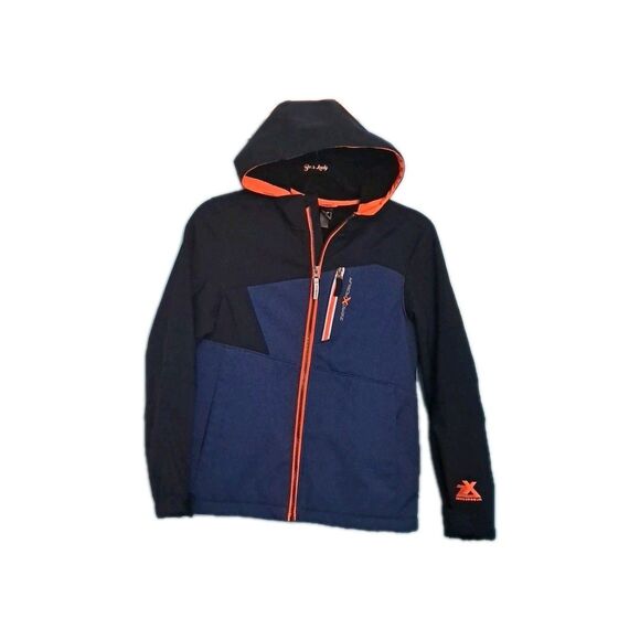 ZeroXposur Boy's L 14/16 Blue Multi Track Light Jacket Reflective Hood Pockets - Picture 1 of 3